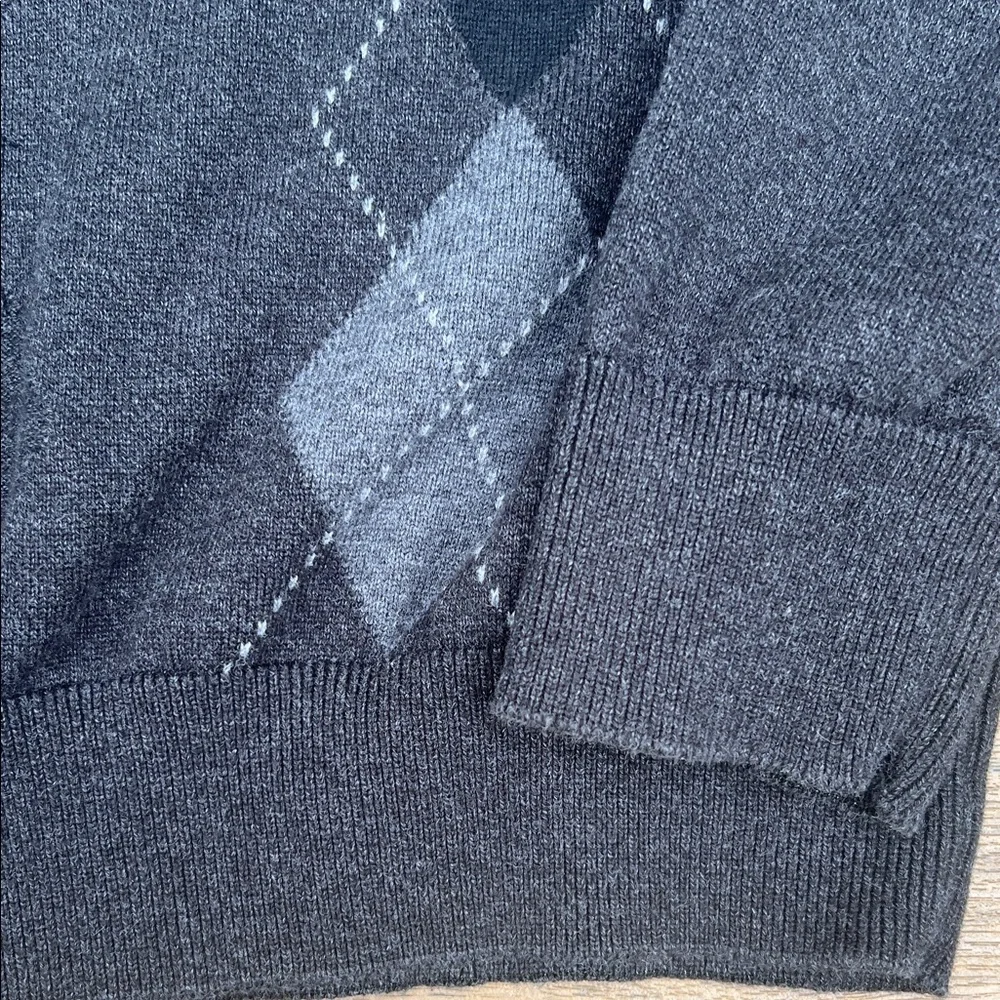Men’s Argyle Pullover Sweater Vintage Preppy Knit Diamond Pattern Soft Casual